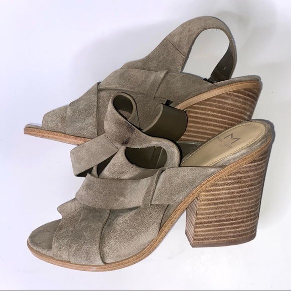 Marc Fisher Valen Crisscross Open Toe Leather Sandals Taupe Color Size 10 - Picture 6 of 11